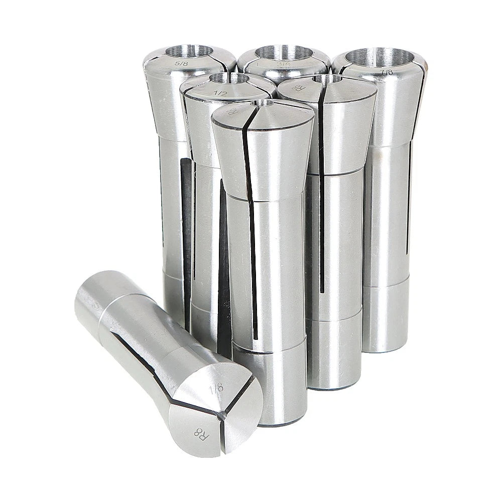 7-Piece Fractional R8 Collet Set (1/8" to 7/8") for Bridgeport
