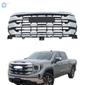 Chrome Front Upper Bumper Grille for GMC Sierra 1500 SLE (2022–2024)