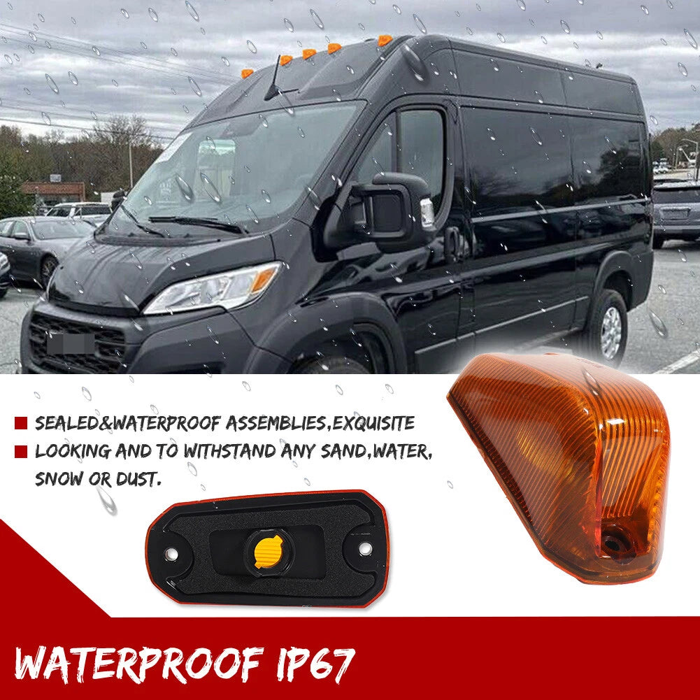 Set of 5 Amber Cab Roof Marker Running Lights for Ram ProMaster 1500 2500 3500 (2014–2023)