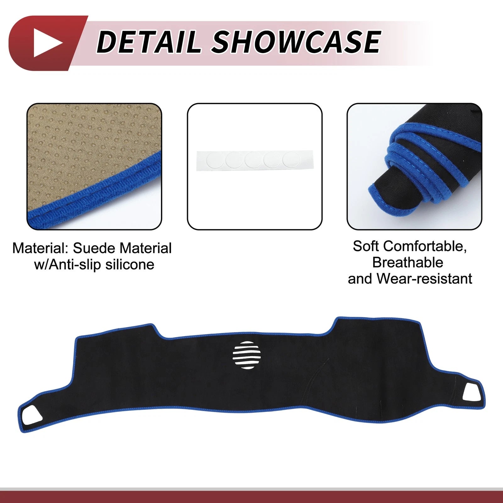 Dashboard Cover Mat for Toyota Crown 18 Series (2004–2008) Black Blue