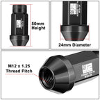 Set of 20 Closed End Lug Nuts M12 X1.25 24mm OD for