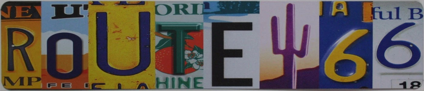 Tin Metal Sign Route 66 for Garage Shop Man Cave Decor