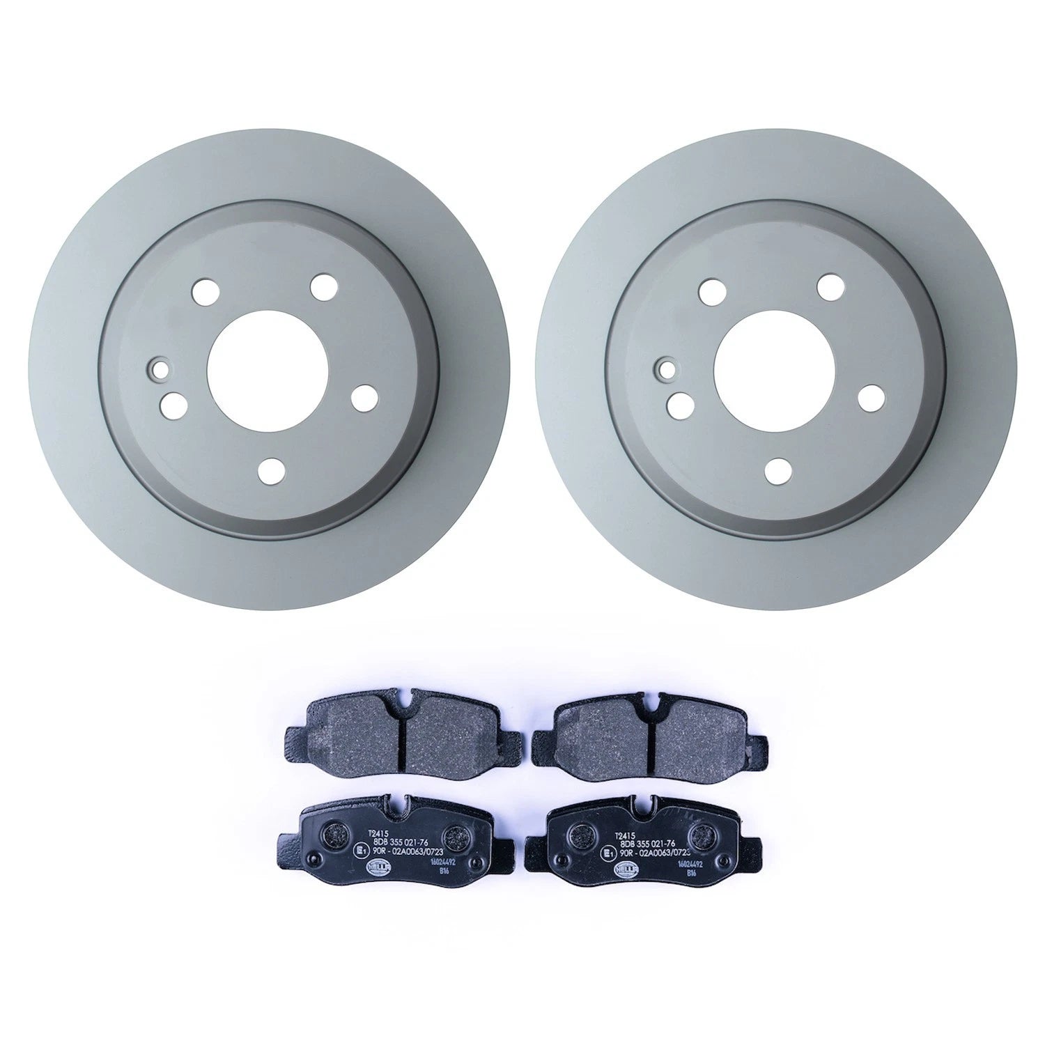 Set of 2 Zimmermann Rear Disc Brake Rotors & Hella Pads for Mercedes Metris (2016–2023)