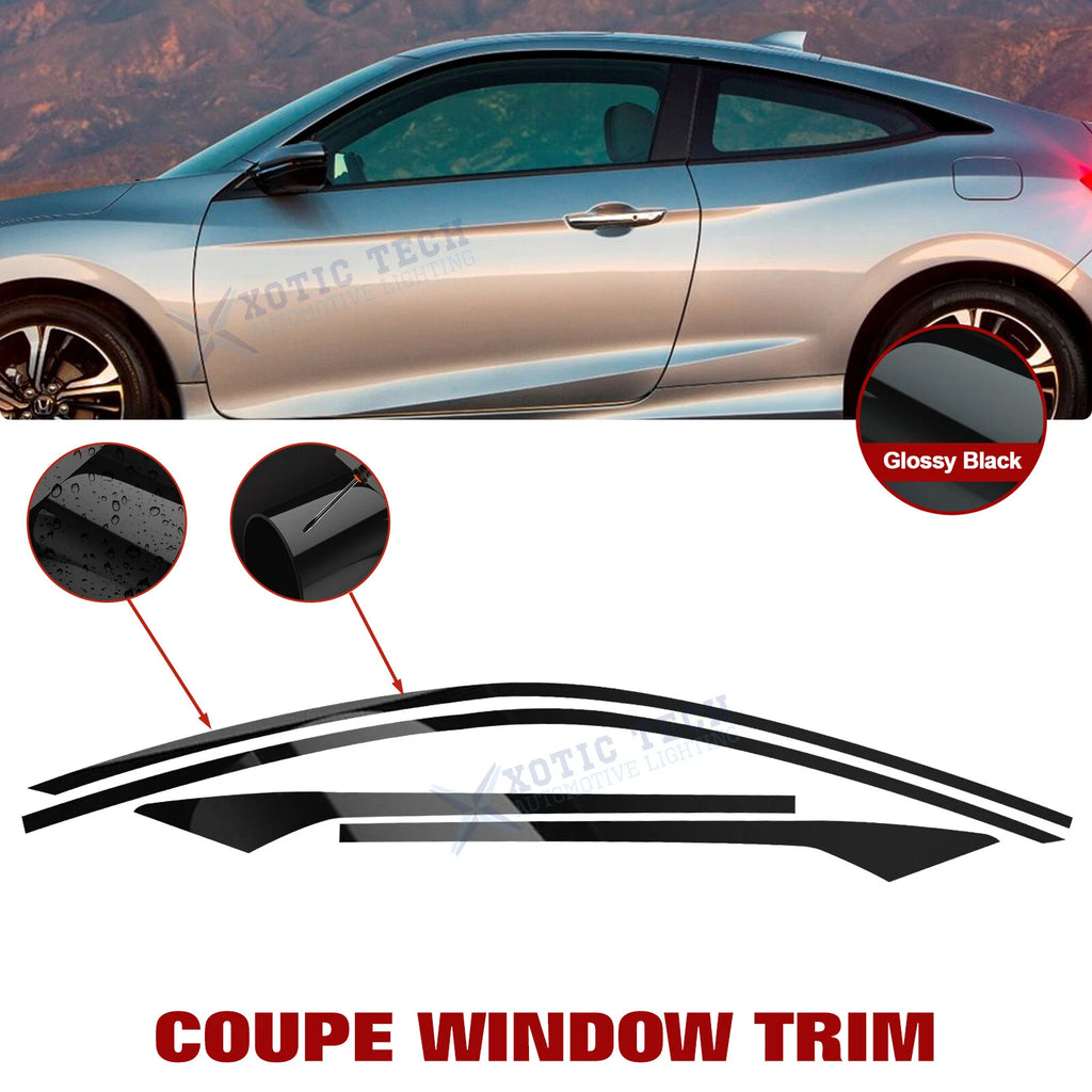 Chrome Delete Blackout Window Precut Vinyl Cover for Honda Civic (2016–2021)