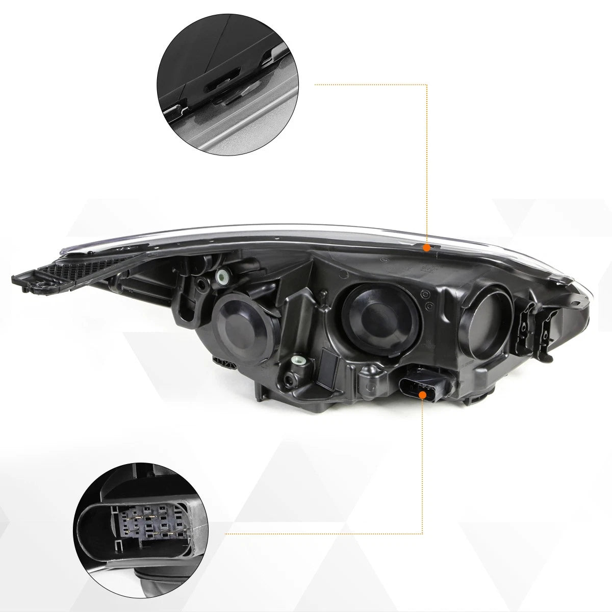 Smoked Lens Side Corner Headlight/Lamp for Ford Focus (2012–2014)