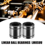10 Pcs LM8SUU Linear Ball Bearings for Cars (8mm ID, 15mm OD, 17mm Length)