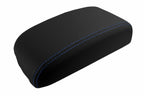 Leather Console Lid Armrest Cover for Mitsubishi Outlander (2007–2013) Blue Stitch