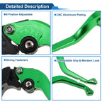 Adjustable Short Brake Clutch Levers for Honda CBR600RR (2003–2006) Green