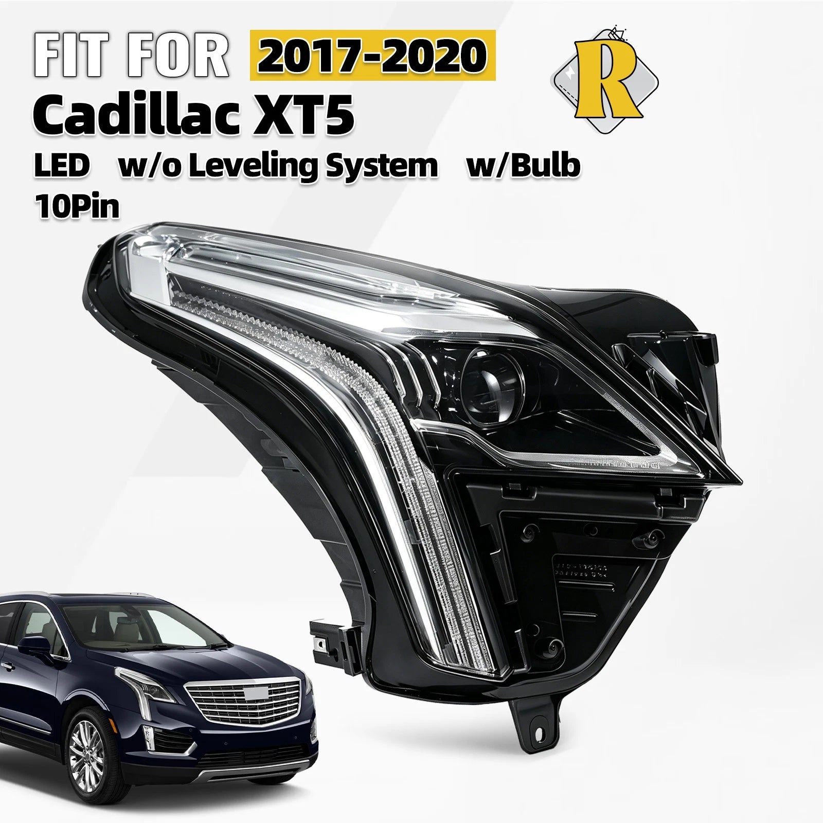 Full LED Headlight Assembly for Cadillac XT5 (2017–2020) RH