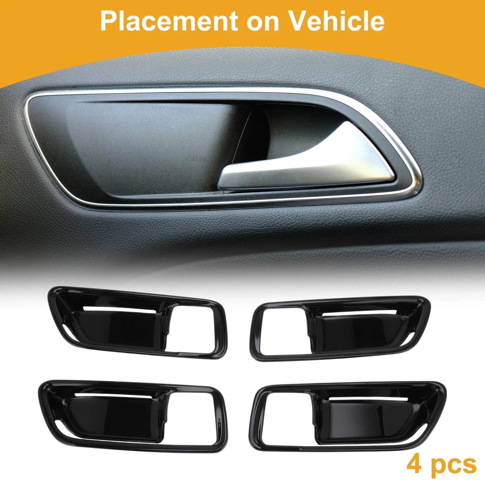 Interior Door Handle Bowl Cover Trim for Honda CHR (2024–2025) Gloss Black