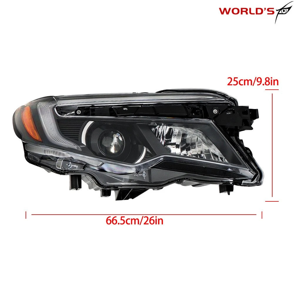 Set of 2 Halogen Headlights with LED DRL for Honda Pilot, Ridgeline