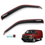 2X Sun Rain Guard Window Visor for Chevy Express 2500 3500 (1996–2025)