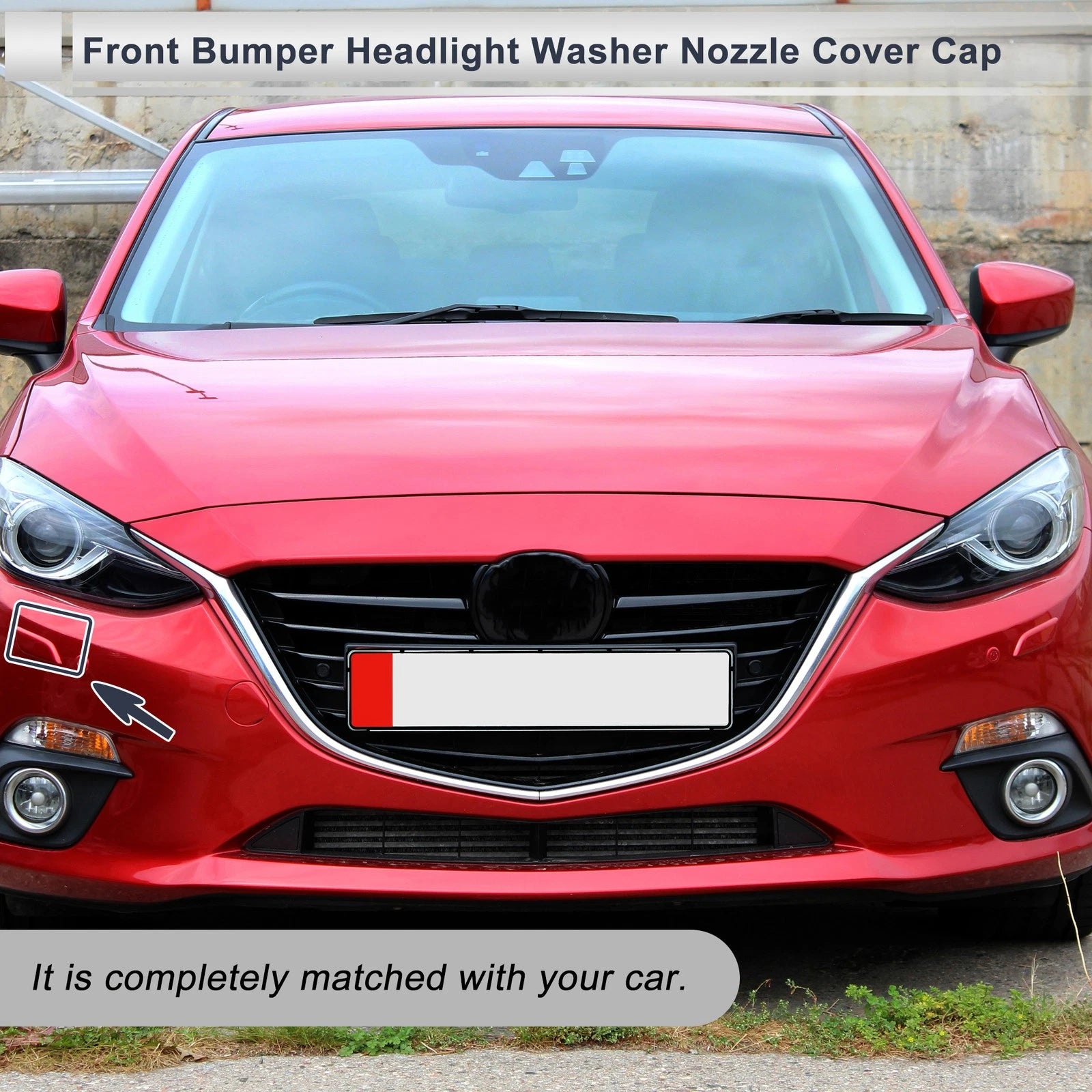 Bumper Headlight Washer Nozzle Cover Cap for Mazda 3 M3 (2004–2009)