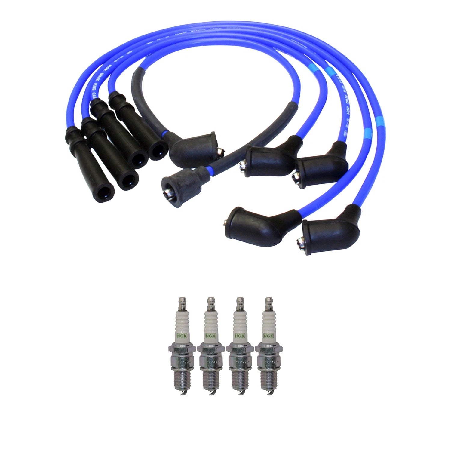 NGK 7mm Wire Set 4 Platinum Spark Plug Kit for Ford Aspire (1994–1997)