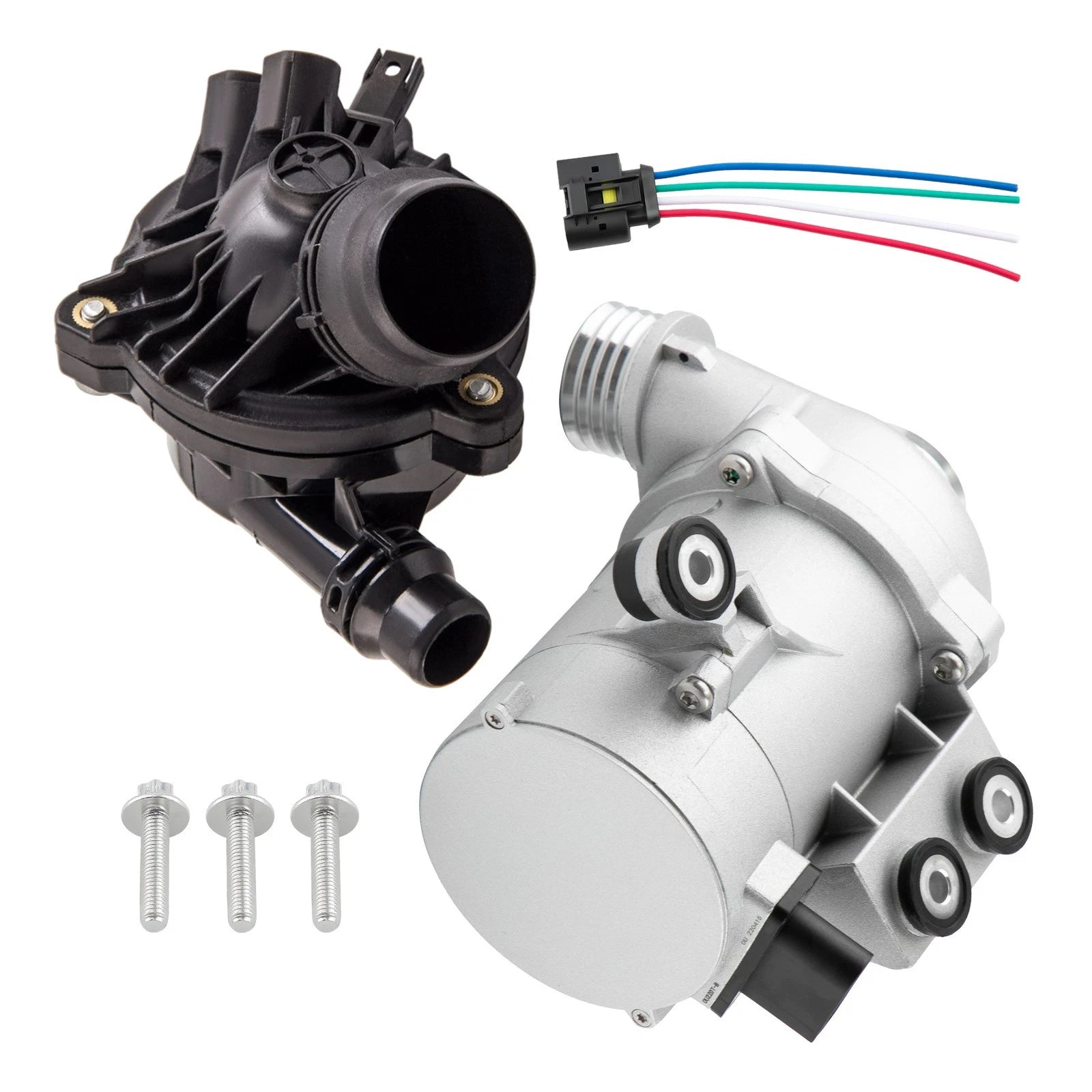 Electric Engine Water Pump + Thermostat Housing + Bolts Kit for BMW X5 (2007–2013)