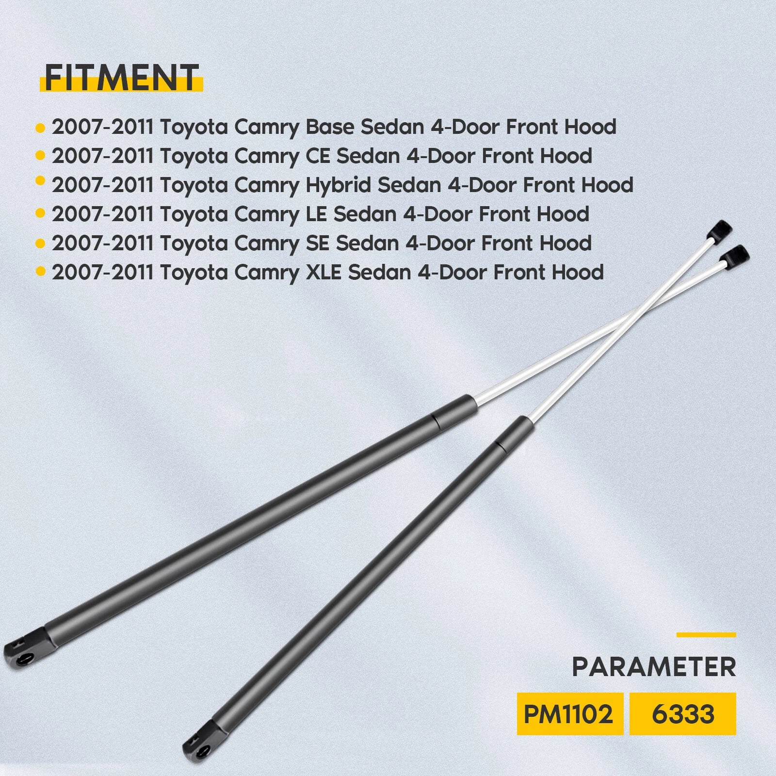 2X Front Hood Lift Supports for Toyota Camry Sedan (2007–2011)