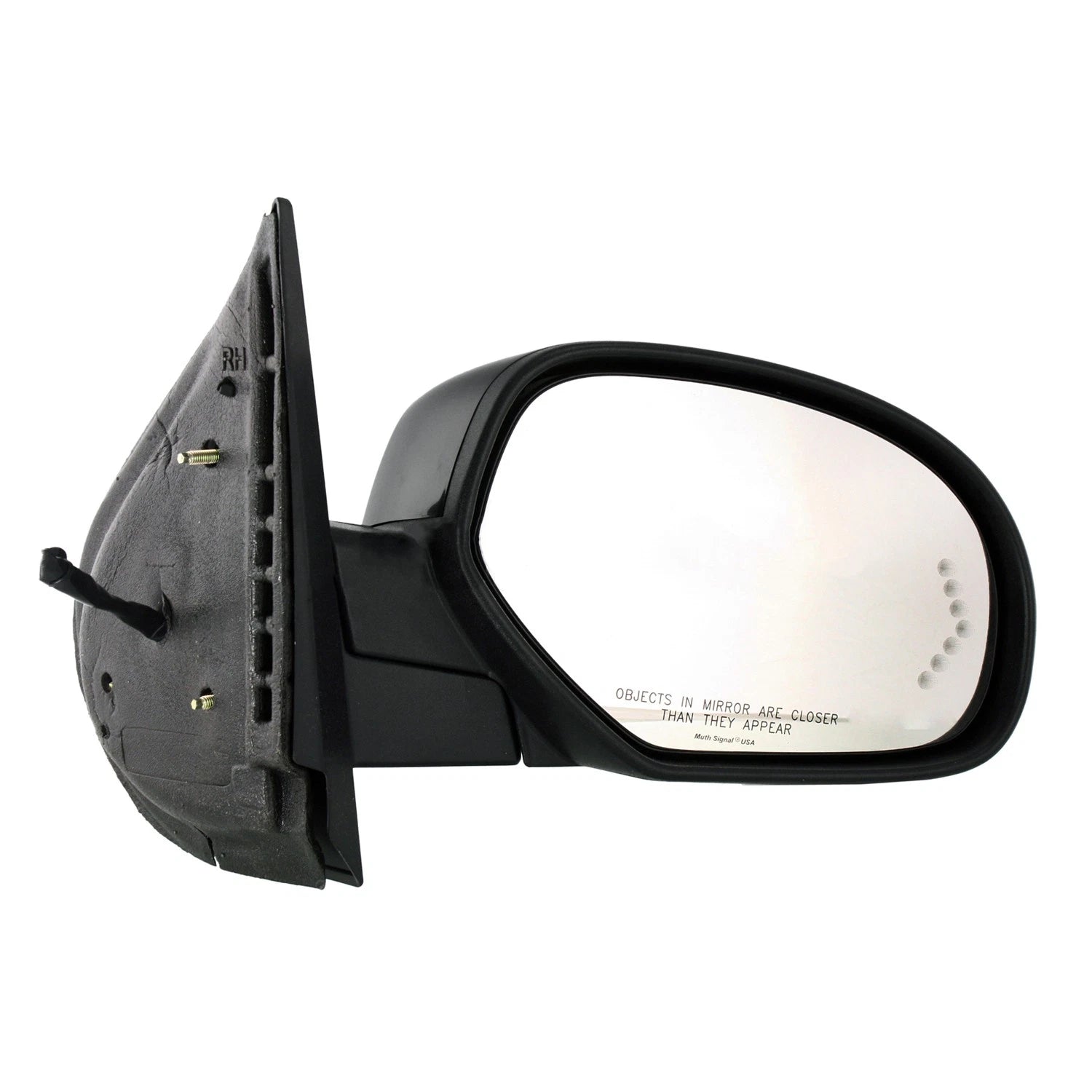 Textured Passenger Side Power Door Mirror w/Heated Glass w/Turn Signal in Glass