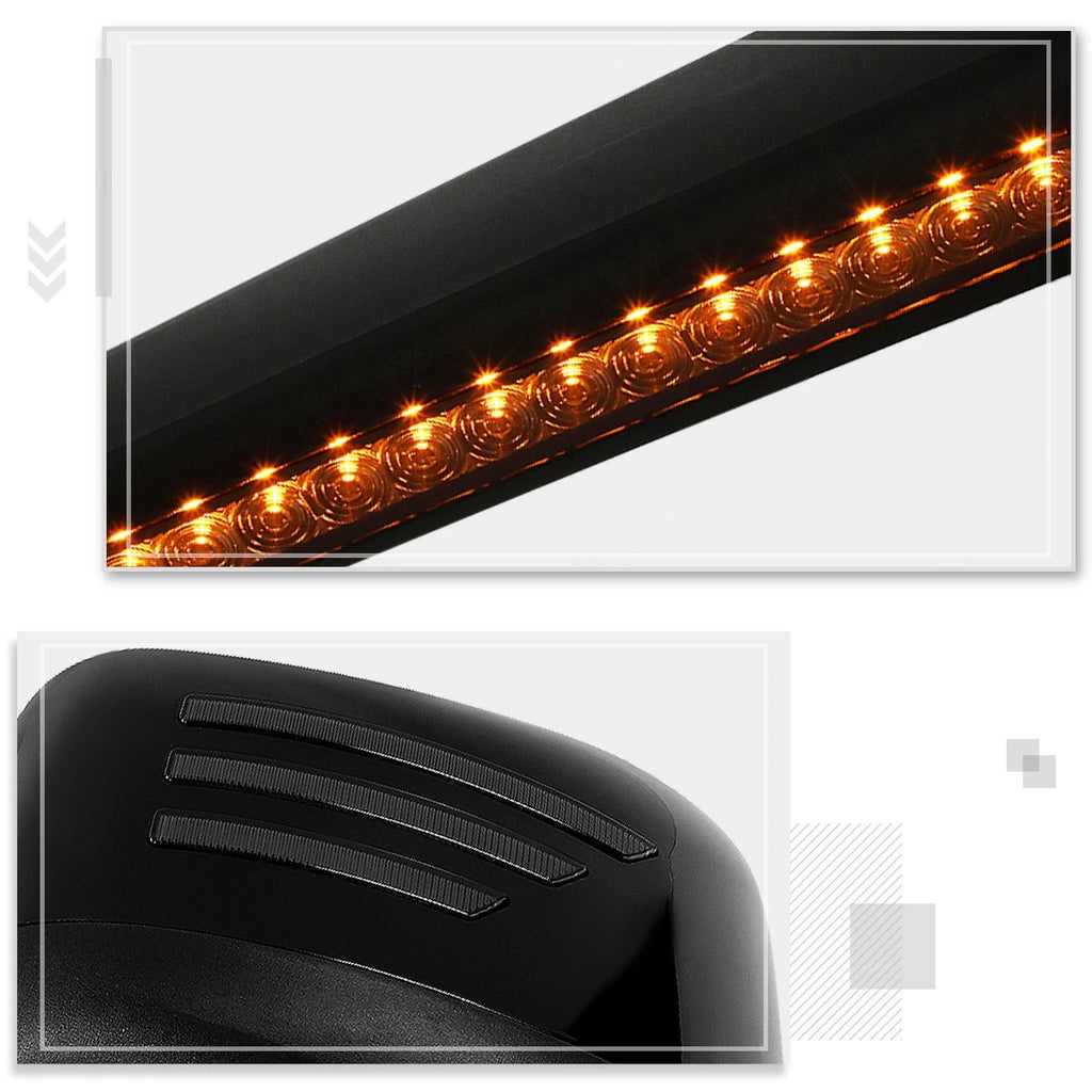 Sequential LED Signal Side Hood Mirrors for International Harvester MV607 (2018–2024)