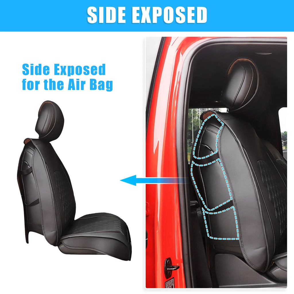 Set of 5 Front Rear Seat Covers for Ford F-150 Crew Cab (2009–2023) Black