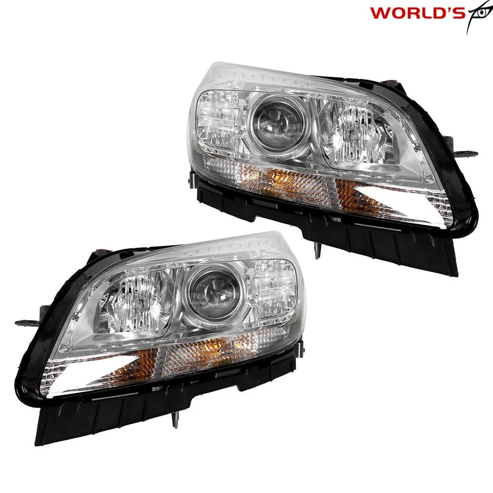 Halogen Headlights Pair for Chevy Malibu (2013–2015) Chrome