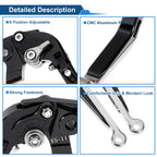 Adjustable Brake Clutch Levers for Honda X11 (2000–2001) Black Silver Tone