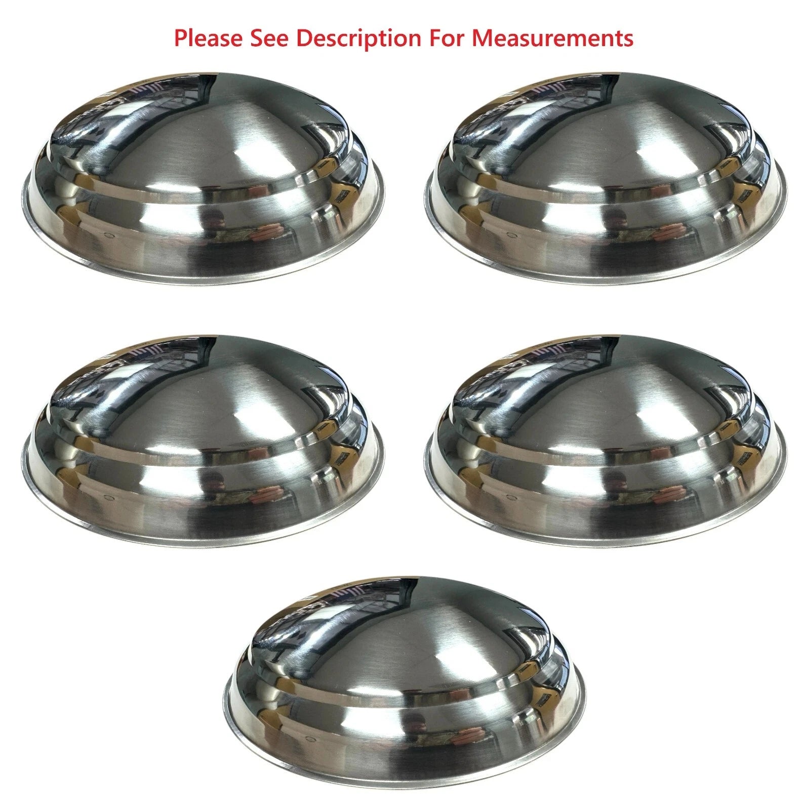 Stainless Hubcaps Plain Set for Ford Car and Ford Truck (1940–1948)