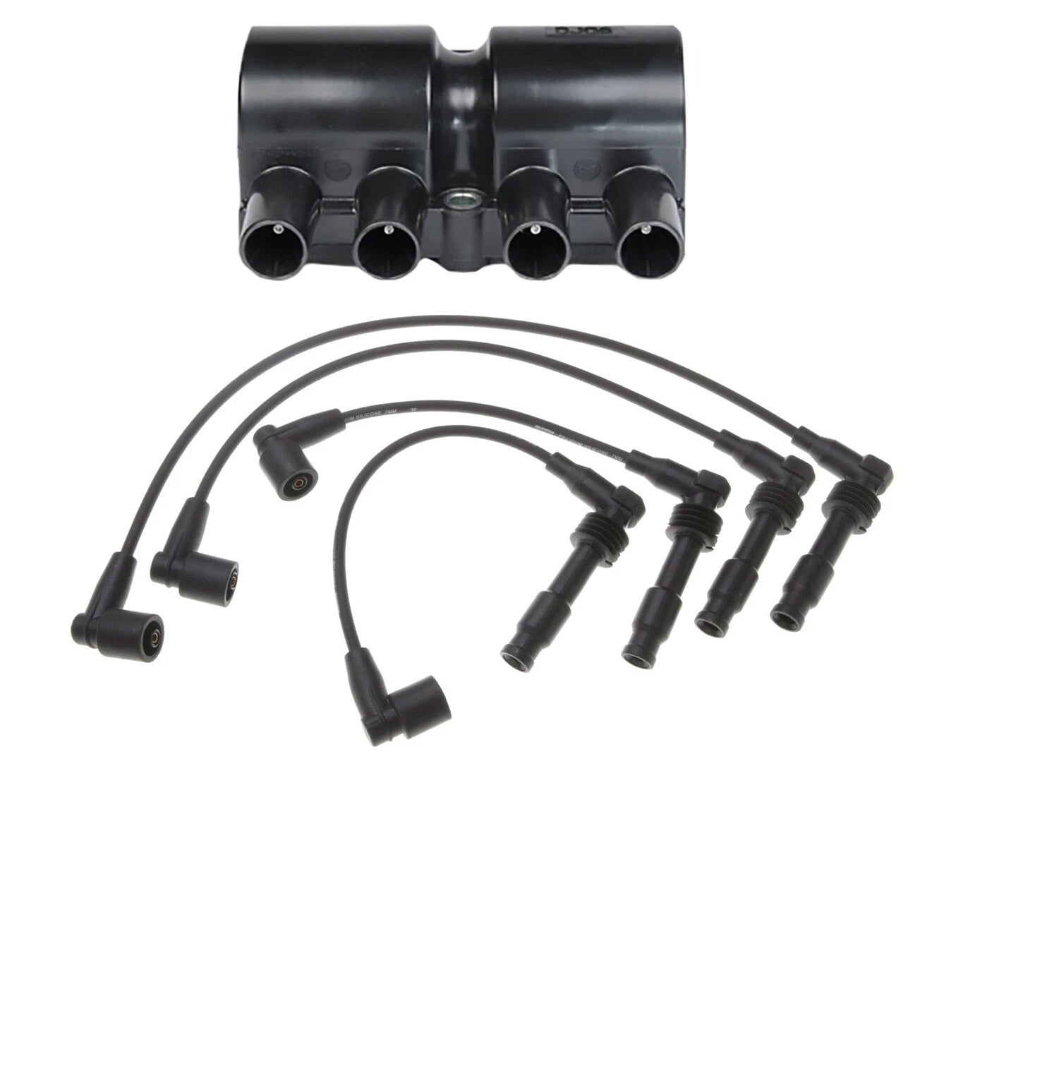 Ignition Wires Coil & 4 Spark Plugs Kit for Chevrolet Aveo LXT (2009–2010)