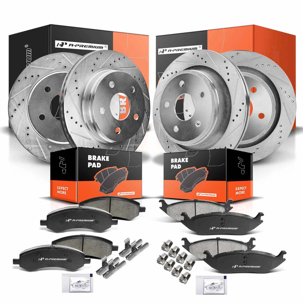 Drilled Brake Rotors & Ceramic Pads for Dodge Durango Ram 