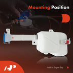 Windshield Washer Reservoir with Cap & Pump for Honda Accord (1990–1993)