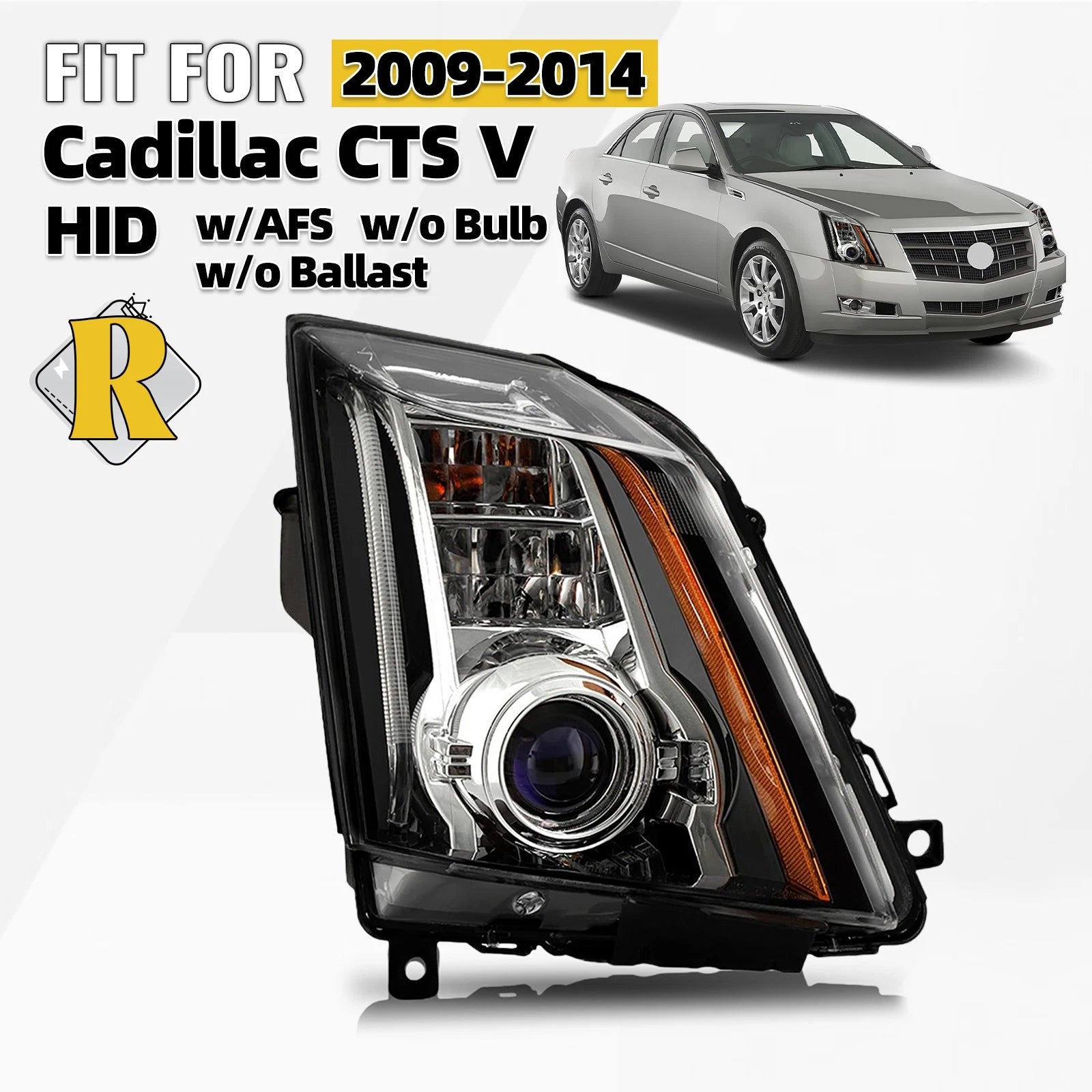 HID/Xenon Headlight for Cadillac CTS V (2009–2014) AFS Passenger Side