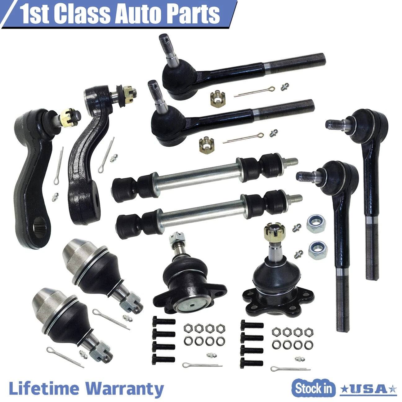 12pc Front Suspension Ball Joint Kit for Cadillac Chevrolet GMC Trucks (1995–2000)