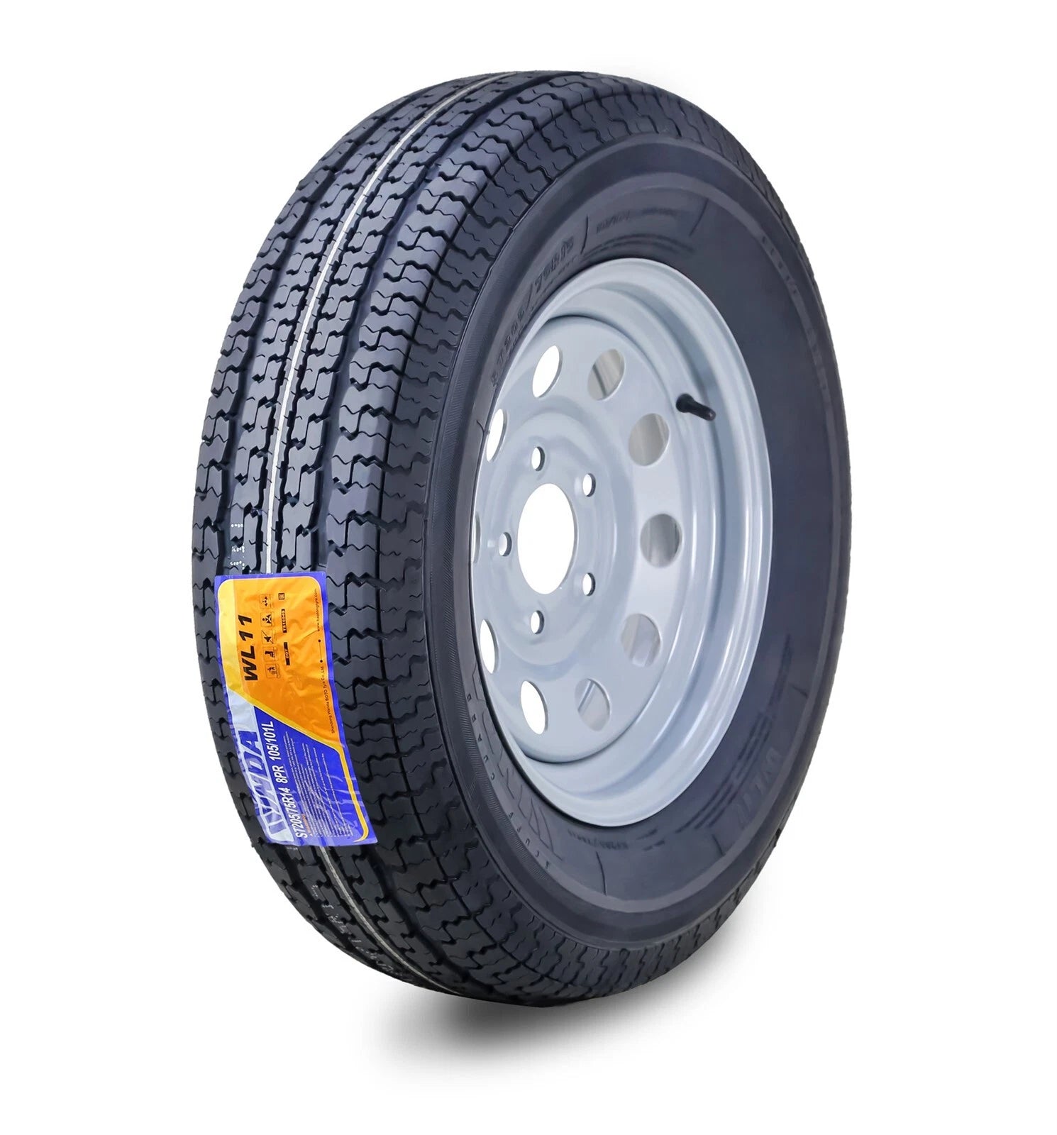 Trailer Tire Rim Assembly ST205/75R14 8-Ply 5 Lug for WINDA