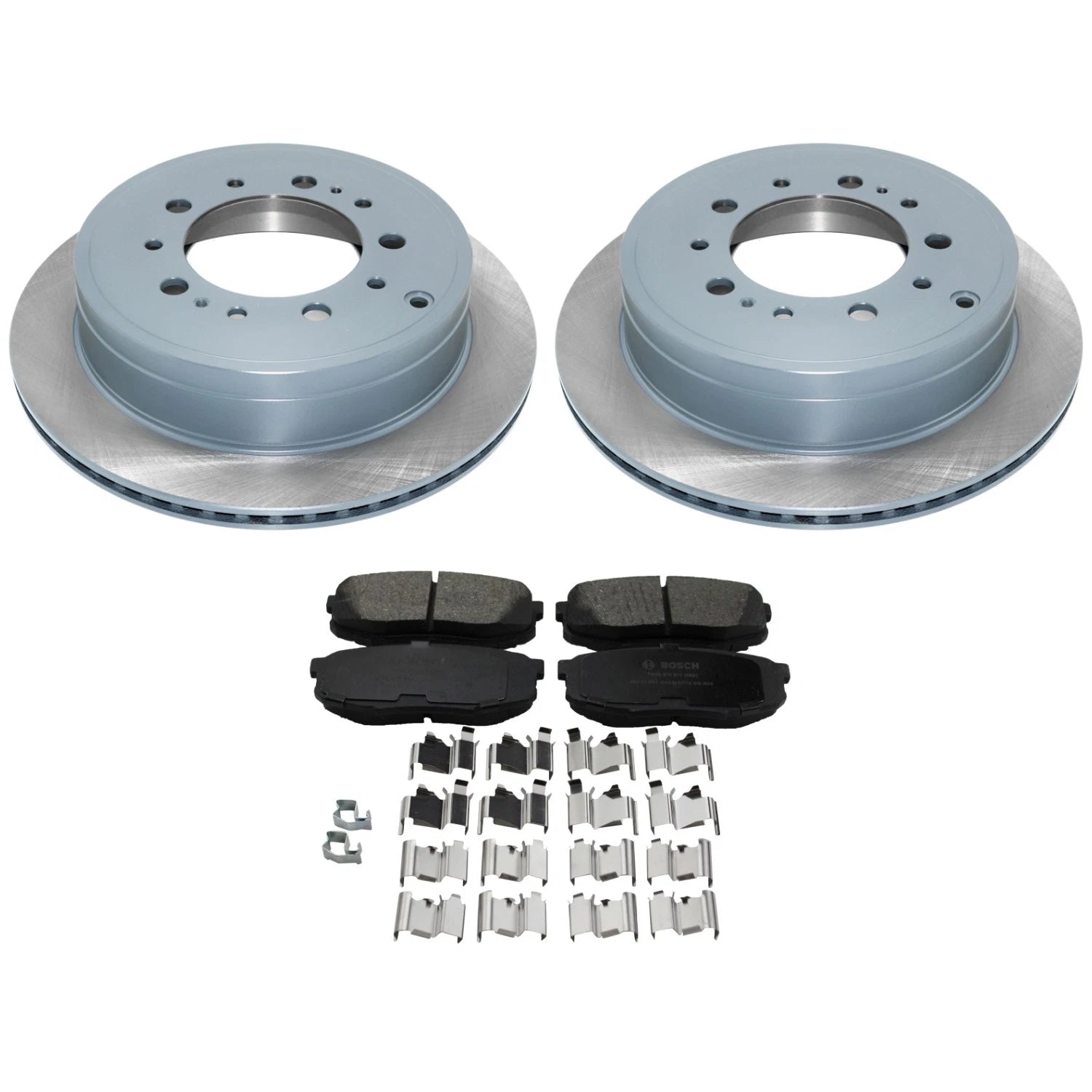 DuraGo Rear Rotors & Bosch QuietCast Ceramic Pads for Land Cruiser