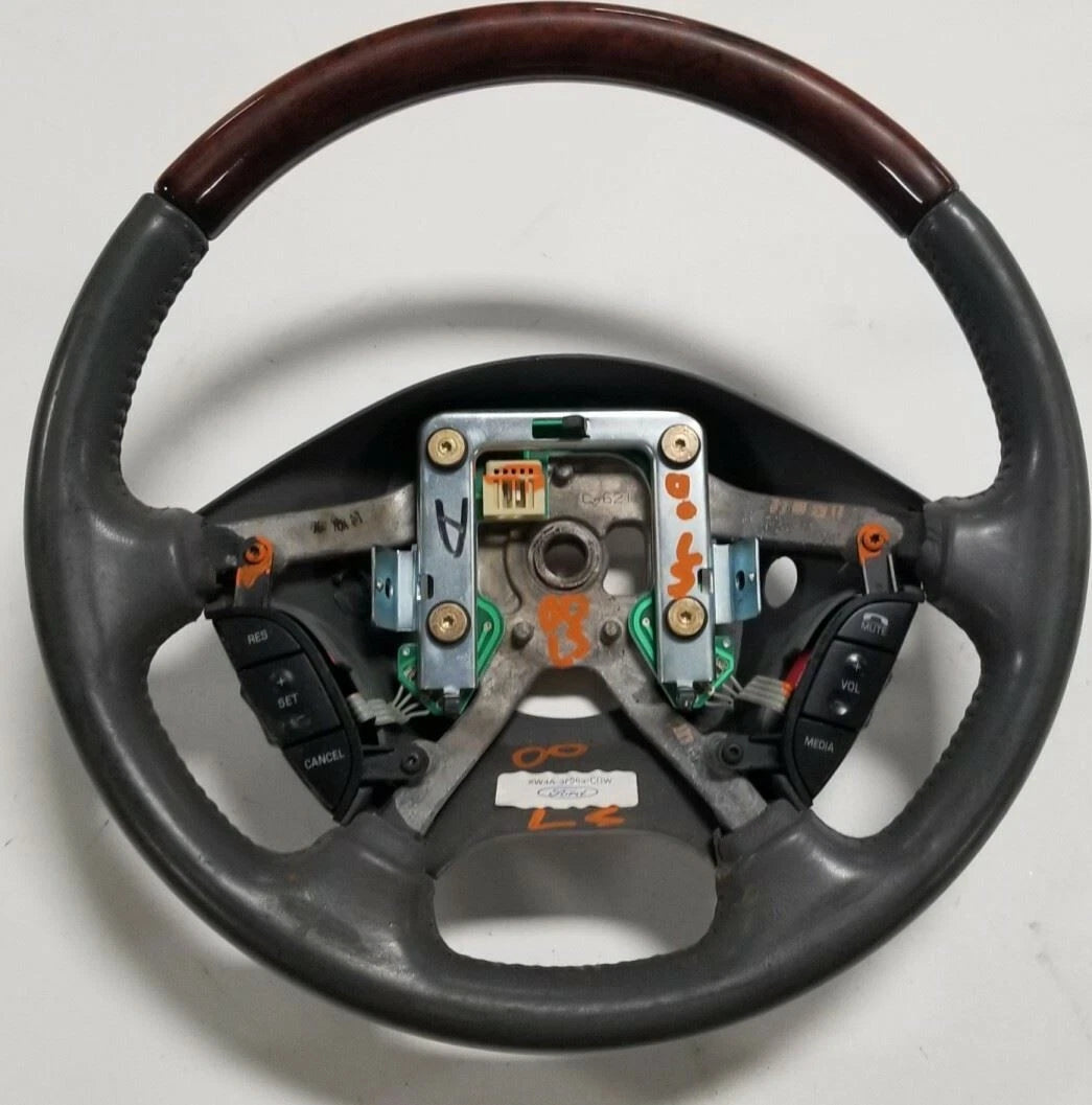 Steering Wheel for Lincoln LS (2000–2002) Gray Wood Accent with Switches