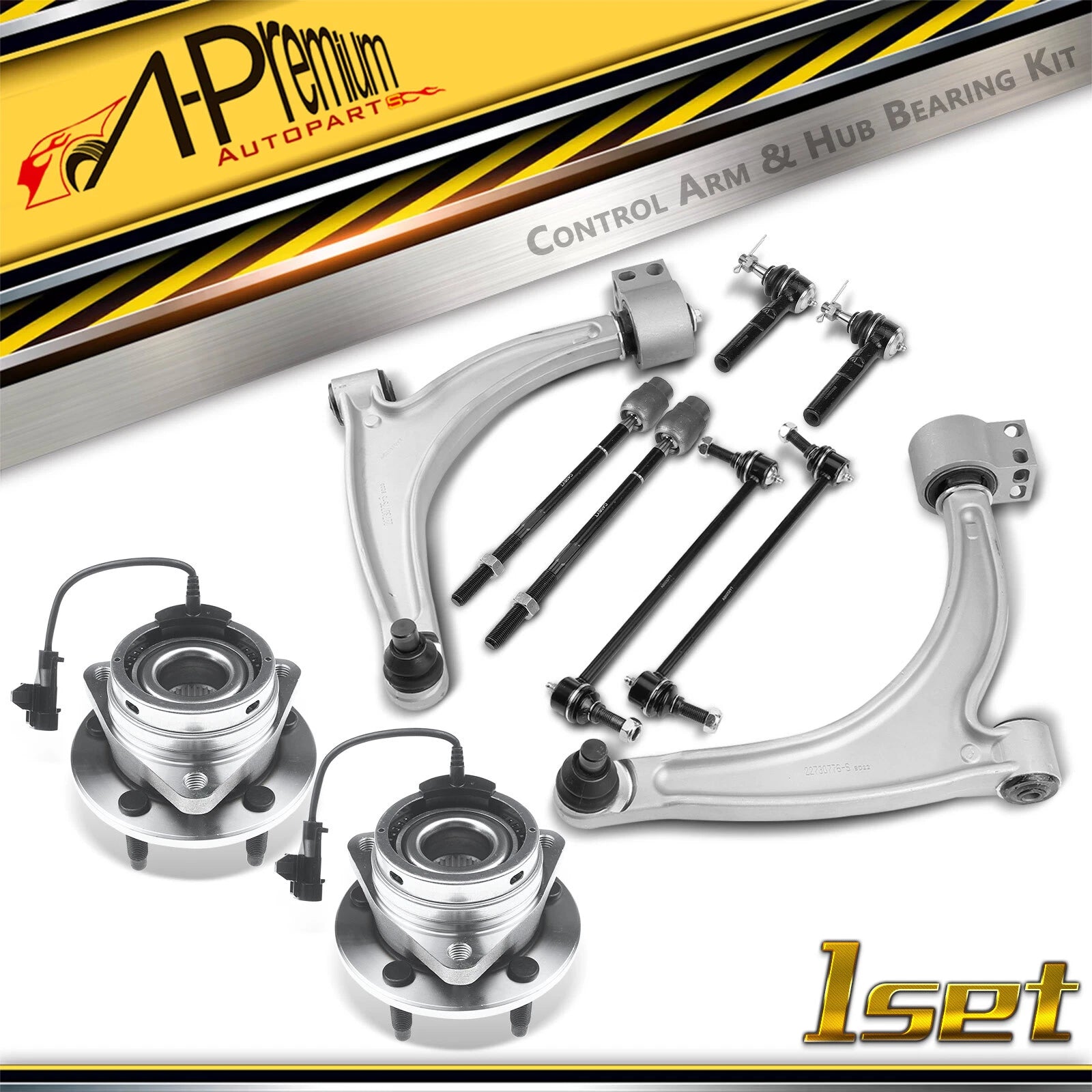 10x Wheel Bearing Control Arm Kit for Chevy Malibu Pontiac G6 (2004–2010)