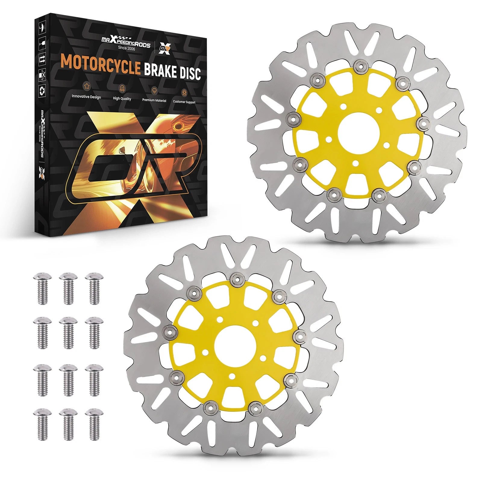 2pc 11.8" Floating Front Brake Rotor Disc for Harley-Davidson Dyna (2006-2017)