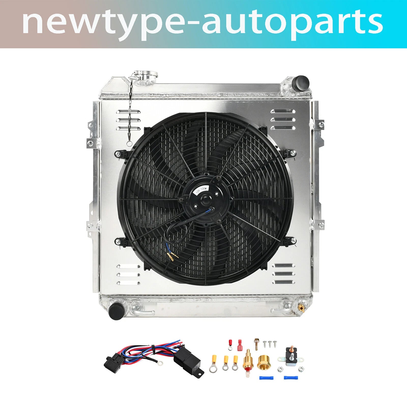 3 Row Aluminum Radiator Shroud Fan for Toyota Pickup 4Runner (1988–1995)