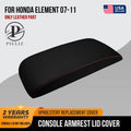 Console Lid Armrest Cover for Honda Element (2007–2011) Carbon Fiber Red Stitch