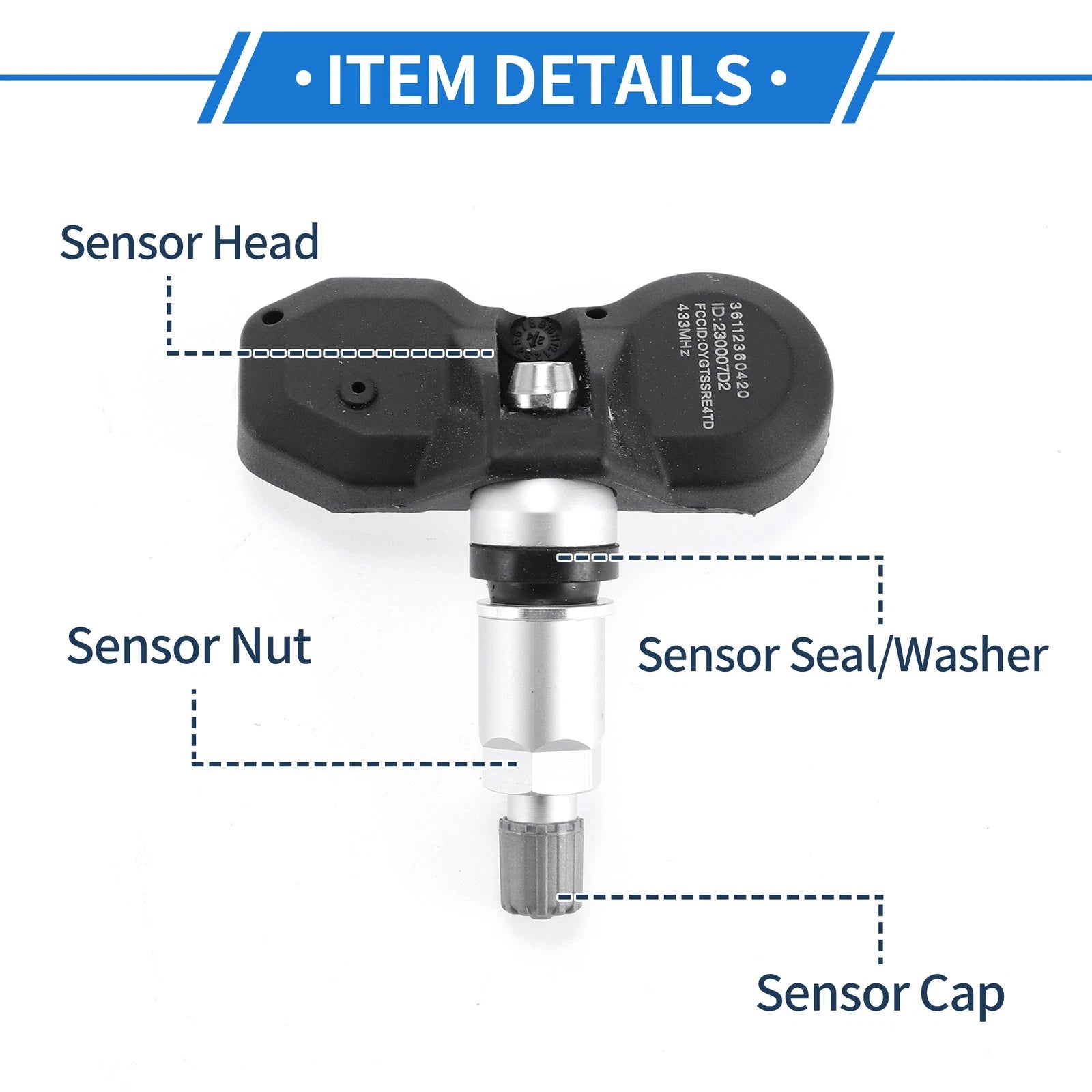 Tire Pressure Sensor for BMW 7 Series E38 E65 E66 E67 (1998–2003) No.36112360420
