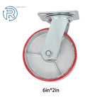 Set of 4 Heavy Duty Red Tilt Casters Wheels 6" for Various Applications