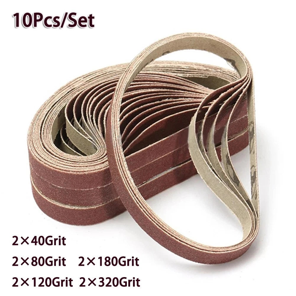 Set of 10 Air Belt Sanding Belts 40 80 120 180 320 Grit
