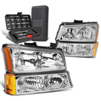 Chrome/Amber Side Headlight Bumper Lamps for Chevy Silverado (2003–2006)