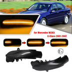 Dynamic LED Side Mirror Turn Signal Lights for Mercedes W203 C-Class (2001–2007)