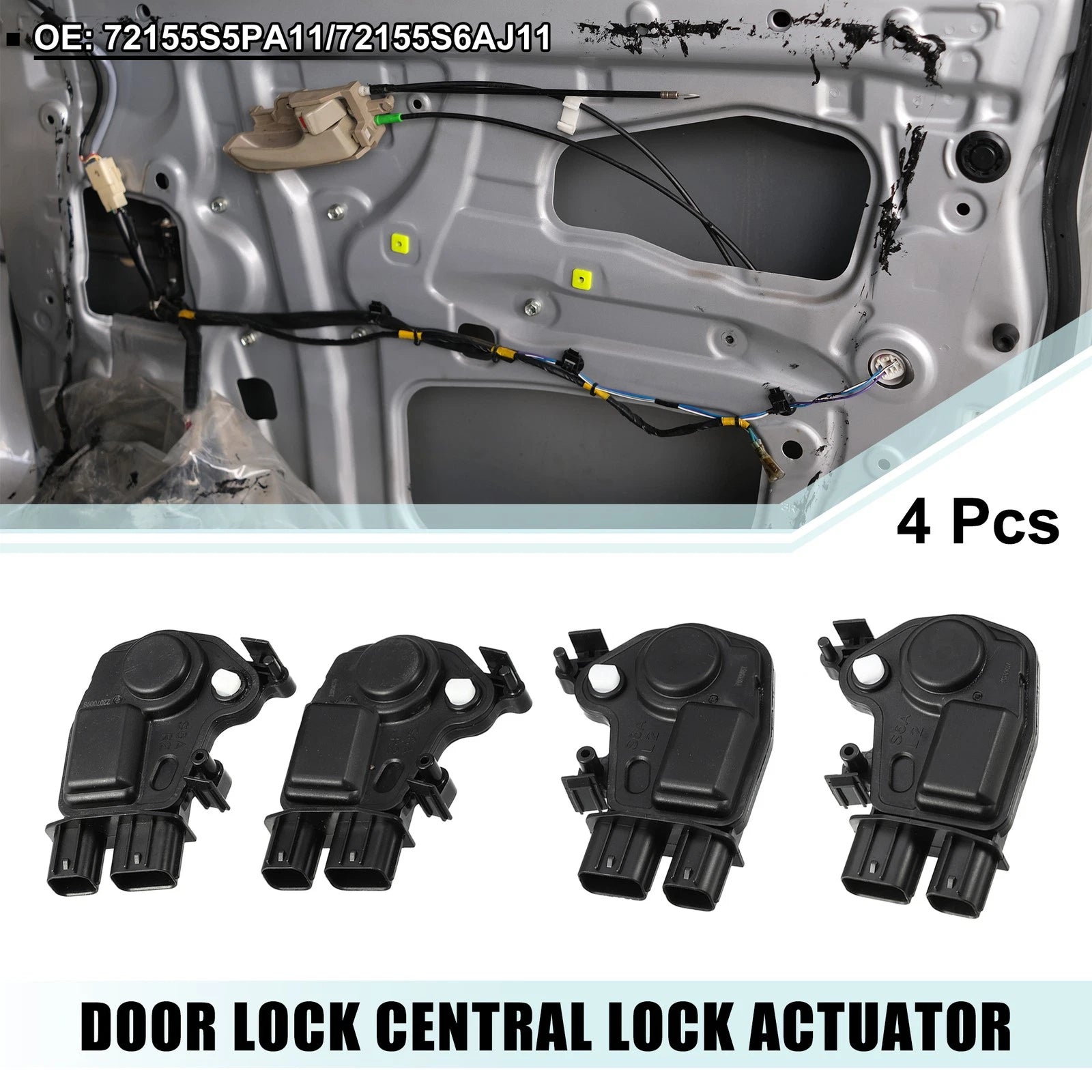 Set of 4 Door Latch Actuators for Honda Element (2003–2011)
