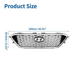 Front Hood Bumper Grille for Hyundai Sonata (2011-2014) Silver Tone