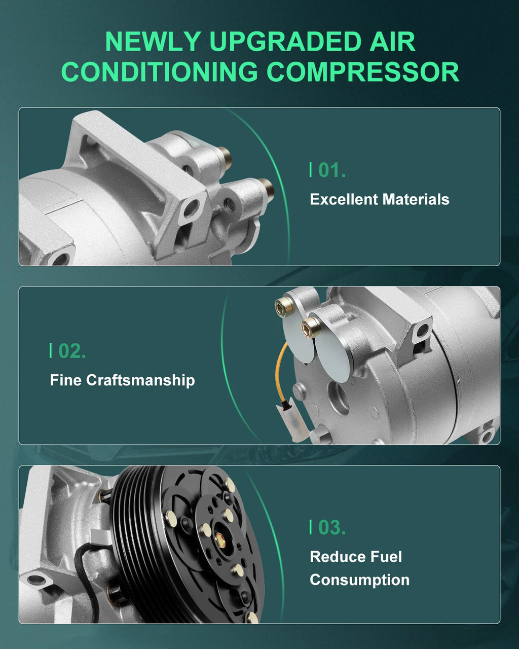 A/C Compressor for Volvo S60 S80 V70 XC70 (2001–2009) 2.3L 2.4L 2.5L 2.9L