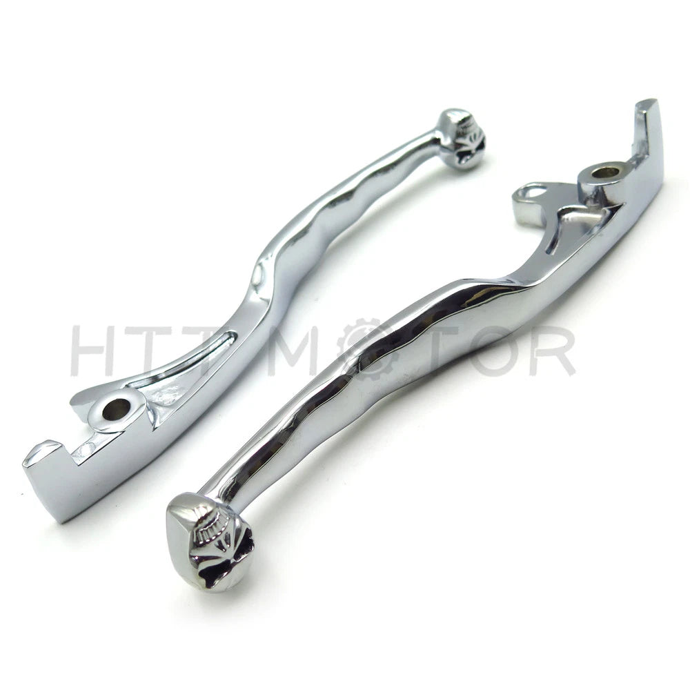 Chrome Skull Brake Clutch Levers for Kawasaki Vulcan 1500 1600 (1996–2008)