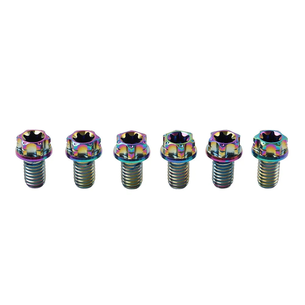 6pcs M6x10mm Titanium Torx Head Flange Screws for Bike Motorcycle