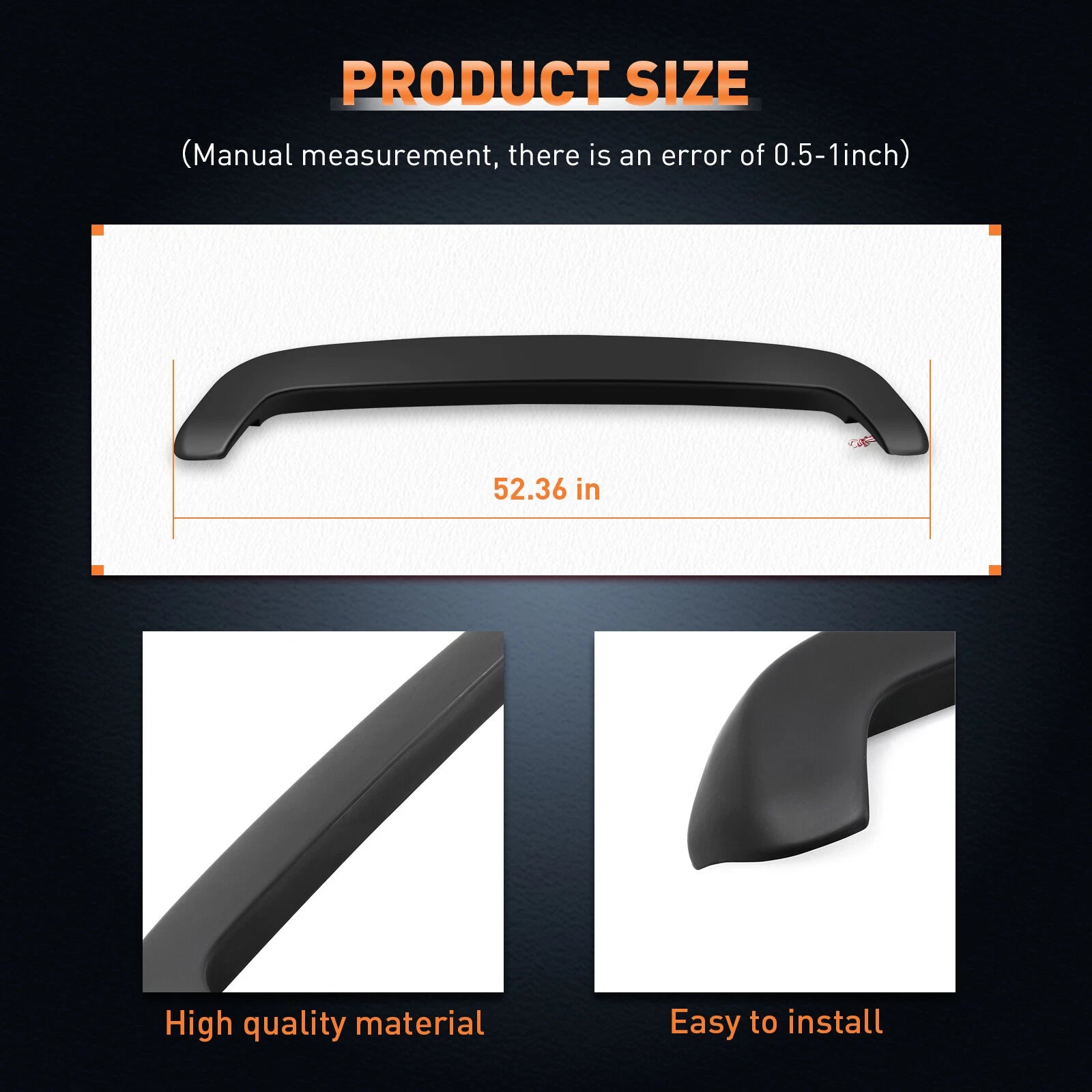Matte Black Roof Wing Spoiler for Toyota 4Runner (2005–2009)
