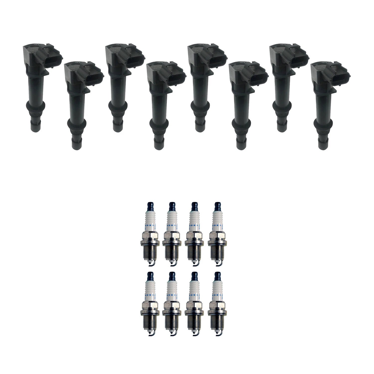 Set of 8 Ignition Coils & Denso Platinum Spark Plugs for Aspen Raider (2007–2009)